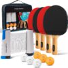 PRO SPIN All-in-One Ping Pong Set - Retractable Ping Pong Net for Any Table (72"), Ping Pong Paddles and Balls, Storage Case - Portable Table Tennis Family Games, Gifts for Boys & Girls