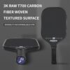 T700 Carbon Fiber Pickleball Paddle – 16mm Polypropylene Honeycomb Core, Thermoformed Foam Injected Walls, Teflon-Textured Surface for High Spin, USAPA Pending Approval, Includes Paddle Cover