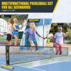 Pickleball Set with Net, Portable 3-in-1 Pickle Ball Net with Wheels, 6FT/11FT/22FT Pickleball Net with Carry Bag, Designed for All Weather Conditions Steady Metal Frame for Outdoor Indoor Driveway