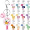 Sureio 24 Pcs Dinkball Keychain for Women Dinkball Party Favors Sports Aesthetic Key Fob Funny Acrylic Keychain Gift for Dink Sport Lover