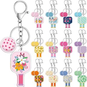 Sureio 24 Pcs Dinkball Keychain for Women Dinkball Party Favors Sports Aesthetic Key Fob Funny Acrylic Keychain Gift for Dink Sport Lover