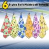 6 Pcs Soft Pickleball Towel 15 x 17 Inch Absorbent Fast Drying Towels for Women Sweat Funny Pickleball Gifts for Men Women Hand Towel with Clip