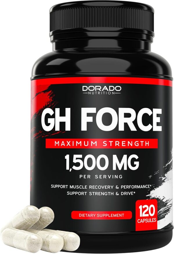 HGH Supplements for Men & Women (120 Count) 1500mg Support Muscle Growth & Healthy Levels of Human Growth Hormone - Promote Healthy Muscle & Recovery For Men Post Workout Supplement - USA Made