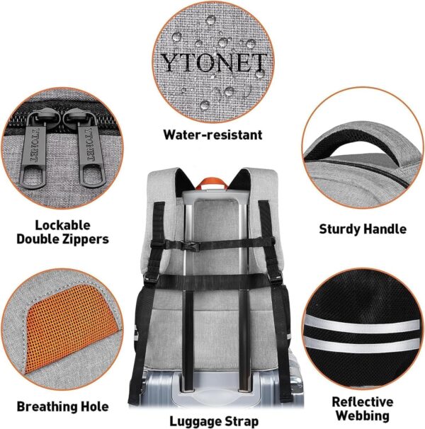 Ytonet Gym Backpack for Men Women, Gym Bags for Men Travel Laptop Backpack with USB Port, Water Resistant Sports Bag Fit 17.3 Inch Laptop, Travel, Workout, Grey