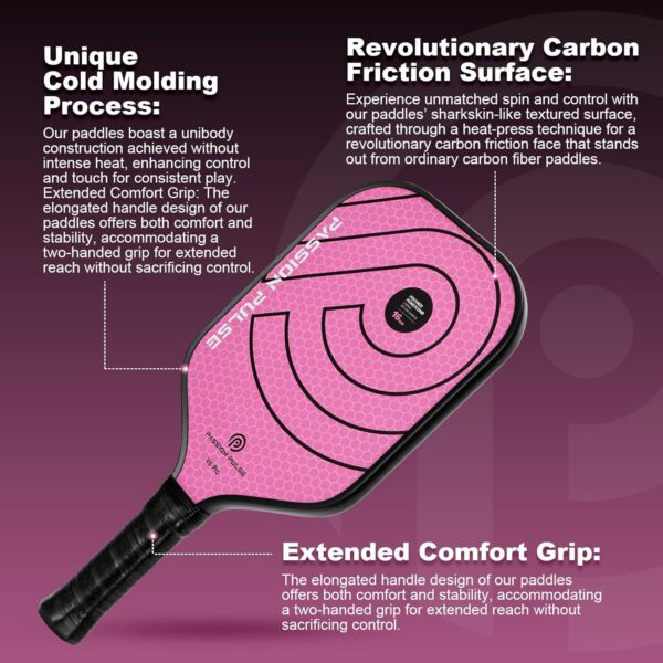 81iYUAoQpaL._AC_SL1500_.jpg Pickleball Paddles 2025,Raw Carbon Fiber Surface(CFS) 16mm T700 High Grit & Spin, Pro Pickle Ball Paddles Designed for Ultimate Spin & Consistency