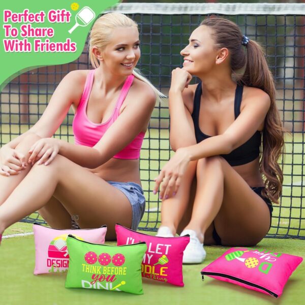 Paterr 12 Pieces Dink Ball Makeup Bags Sports Cosmetic Bag Funny Travel Organizer Zipper Pouch Dink Ball Lovers Gifts Christmas Gifts for Women Girls(Fashion Style)