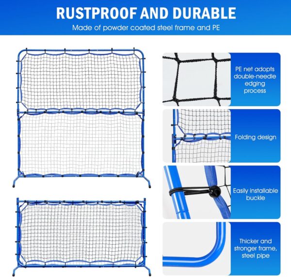 6FT Mini Pickleball Practice Net, Rebounder for Dink Volley Solo Training, Small Pickleball Net for Competitive Game, Freely Convertible Setup for Outdoor Driveway Backyard and Indoor Garage