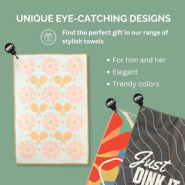 ONISSI Magnetic Pickleball Towel with Clip | Microfiber Sweat Towels for Men and Women | Trendy Accessories and Gifts for Pickleball Lovers