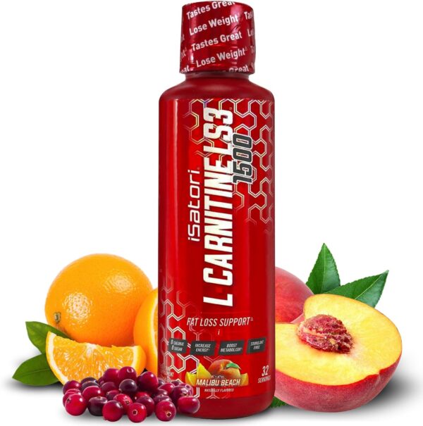 iSatori L-Carnitine LS3 1500, Triple-Blend Liquid L Carnitine Supplement, with Acetyl & Tartrate, Stimulant Free Energy, No Calories, Sugar or Gluten, Keto-Friendly, Malibu Beach Flavor (32 Servings)