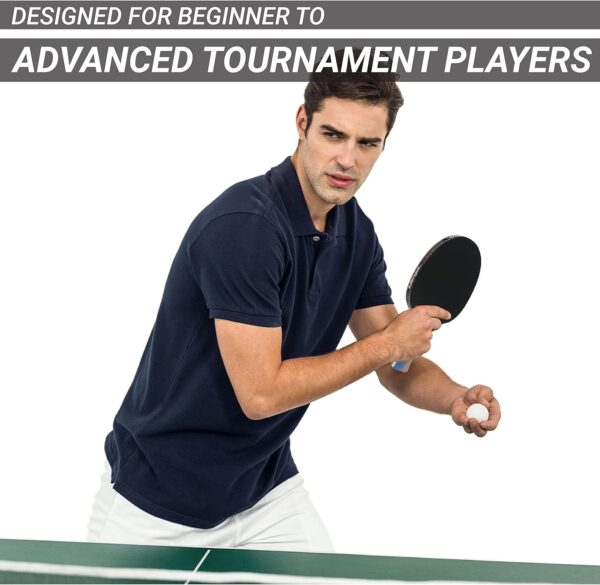 Killerspin Jet Set of 2 - Ping Pong Paddles Combo Package - Red & Black Table Tennis Rackets - 3 White Ping Pong Balls