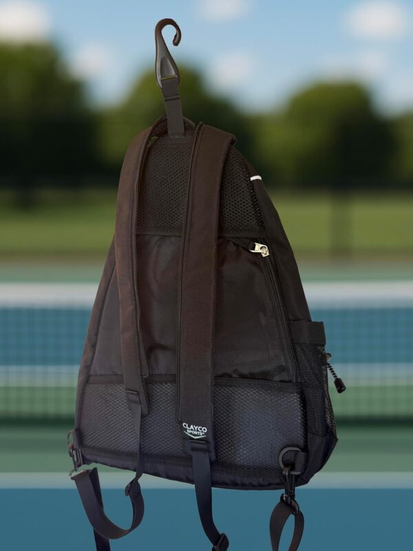 Personalized Pickleball Sling Bag Custom Paddle Backpack with Name or Logo Lightweight Durable Sports Gear Bag for Men Women Adjustable Strap Water Bottle Pocket Fence Hook Storage