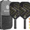 Pickleball Paddles Set of 2 USAPA Approved T700 Raw Carbon Fiber Pickleball Paddle, Friction Surface Pickleball Rackets with 4 Balls 1 Pickleball Bag, Pickle Ball Paddle Set for Men and Women