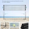 SONGMICS Badminton Net, Height Adjustable Volleyball Net, Pickleball Net for Junior Tennis, Kids, Indoor Outdoor Court, Foldable Nylon Net with Poles 10ft/13ft/16.5ft Wide