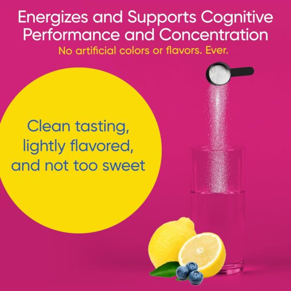 Boost & Focus Powder, Increase Energy and Cognitive Performance, Pre Workout, Custom Dosing, VIT B12, Niacin, Choline, L-Tyrosine, No Artificial Flavors, 30 Servings (Lemon Berry)
