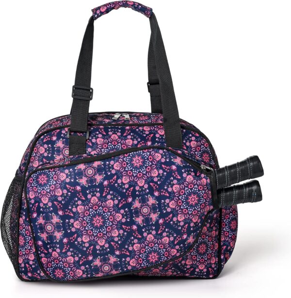 Boulder Bee Pickleball Bags, Premium Pickleball Tote Bag for Girls, Women’s Hand/Shoulder Gym Bag w Water Bottle Holder, with Pickleball Racquet/Paddle Holder