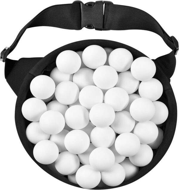 Plai Portable Pickleball Ball Hopper Basket - Great for Tennis Training, Fast Feeder for Pickleball, Table Tennis or Baseball Balls, Fits Around Any Waist - Holds 50+ Balls
