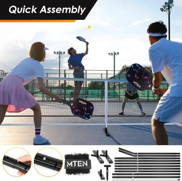 Pickleball Net, Portable Pickleball Net for Driveway, 22 FT USAPA Regulation Size, Steady Metal Frame, with Carrying Bag for Backyards, Driveways, Outdoor Indoor