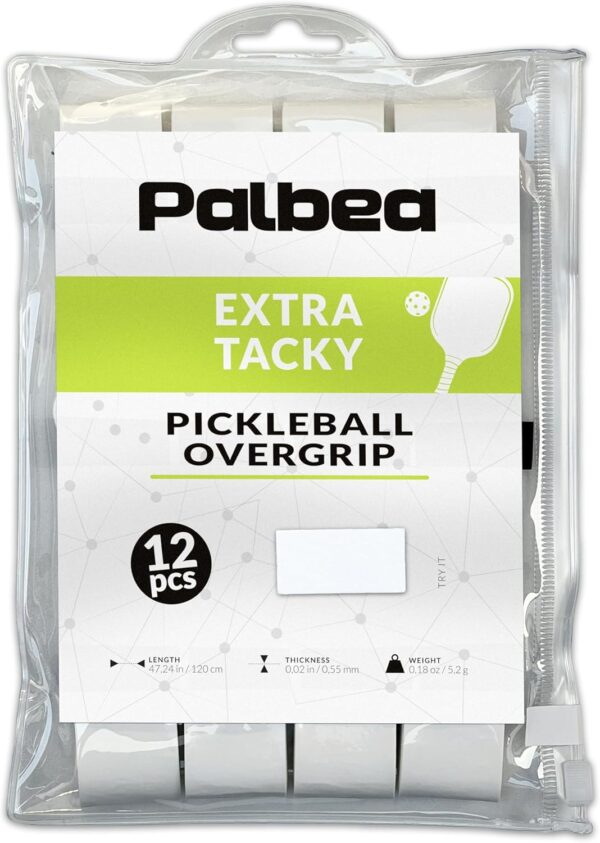 Pickleball OverGrip Tape - Pack of 3/6/12/22/60 - Extra Tacky White Pickleball Grip Tape - High Sweat Absorption & Non-Slip Soft Touch. Accessories Designed to Enhance Your Pickleball Paddle Grip Tape