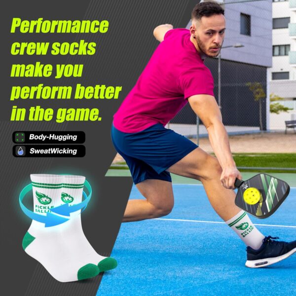 Newluck Pickleball Socks Sport,Running,Calf,Compression,Apparel,Performance Cushione,Breathable,Crew Sock for Men Women(3Pairs)