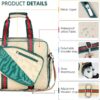 Pickleball Bags for Women with Shoe Compartment, Stylish Vintage Pickleball Totes with Zipper & Shoulder Strap