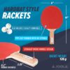 JOOLA Essentials Duel 2-Player Table Tennis Racket Set with 2 Ping Pong Paddles & 3 Balls - Pips Out Hardbat Ping Pong Rackets Great for All Playing Levels & Ages - White Ping Pong Balls