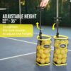 PodiuMax Tennis & Pickleball Picker Upper, 30-42 Tennis Ball Hopper, Lightweight & Portable Tennis Ball Basket