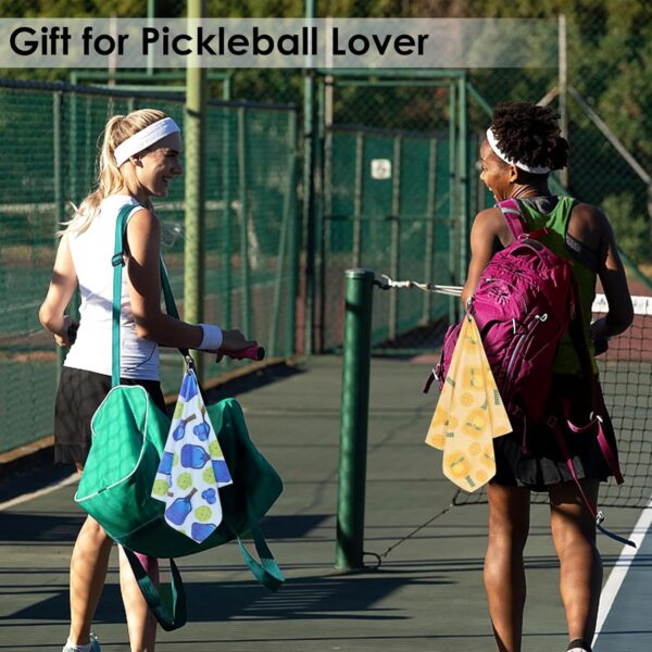 6 Pcs Soft Pickleball Towel 15 x 17 Inch Absorbent Fast Drying Towels for Women Sweat Funny Pickleball Gifts for Men Women Hand Towel with Clip