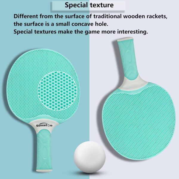 Senston Table Tennis Rackets Set, Professional Table Tennis Racket with 3 Balls, Composite Rubber Ping Pong Paddle Set