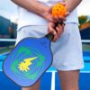 Pickleball Paddles Set of 2 Yellow and Blue, Outdoor Pickleball Paddles Cute Fiberglass, with 2 Balls and Bag, for Womens Girl Kids Men