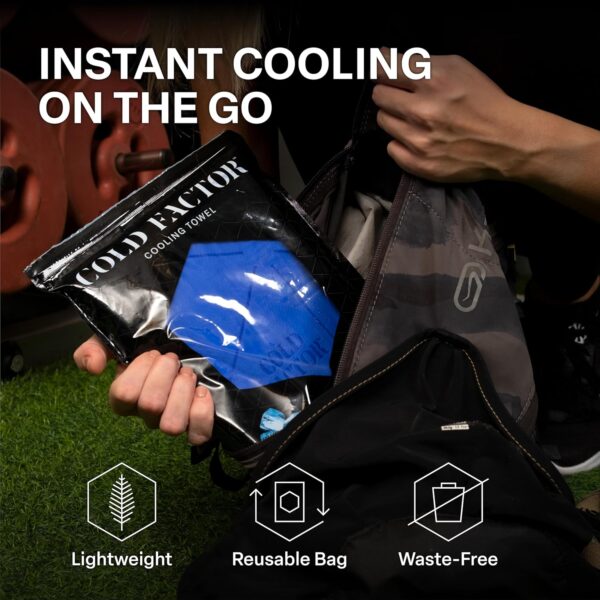 COLD FACTOR Cooling Neck Towel-Chill Pad Lasts 5 Hours Premium PVA Cooling Towel for Neck and Face-UPF 50+(Blue)