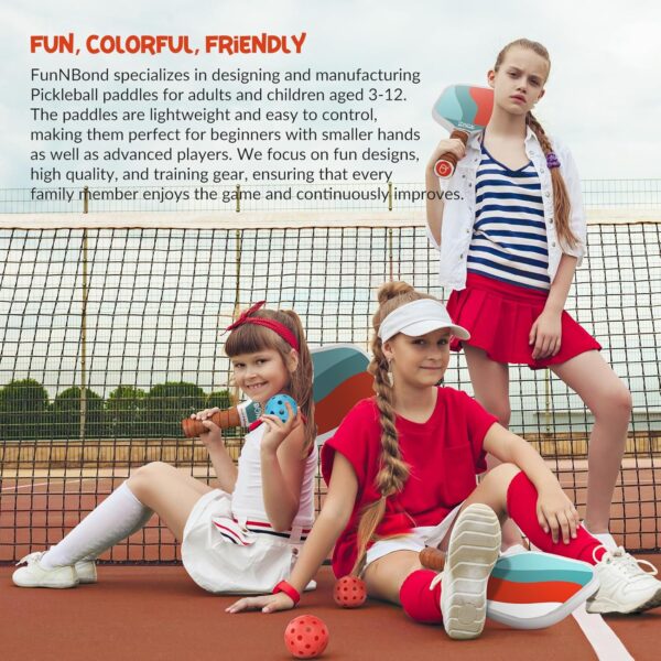 Pickleball Paddles Set (1 or 2 Rackets) - Ultra-Lightweight Fiberglass Paddles with Honeycomb Core for Family & Kids, Parent-Child Matching Sports Gear