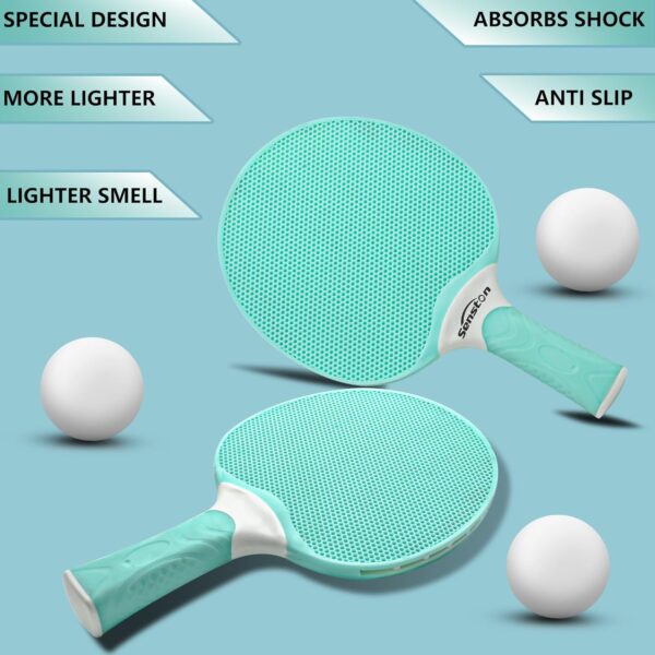 Senston Table Tennis Rackets Set, Professional Table Tennis Racket with 3 Balls, Composite Rubber Ping Pong Paddle Set