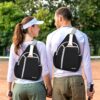 Hap Tim Pickleball Bags for Men & Women, Pickle Ball Backpack - Large Capacity, Adjustable Sling Bag, Breathable, Water Bottle Holder, Multiple Compartments for Accessories, Black