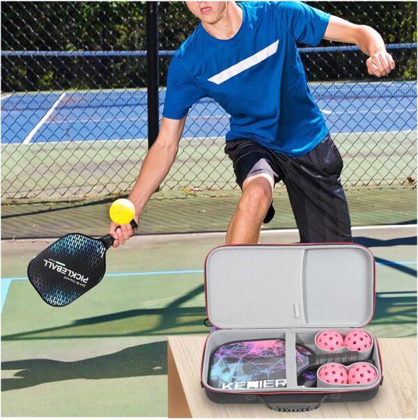 RLSOCO Hard Case for Pickleball Paddles, Portable bag for Men & Women, Fits All Pickleball Paddle Shapes and Sizes, Holds 2 Rackets and 4 ball (Case Only)