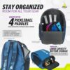 JOOLA Pickleball Bag - Vision II Deluxe Pickleball Backpack - Large Paddle Bag Fits 4 Pickle Ball Paddles & Gear - Includes Fence Hook, Extra Pockets, Ventilated Shoe Storage
