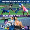 LEEKEY Pickleball Paddles Set of 2 - USAPA Approved Fiberglass Pickleball Racket, Racquet Made of Polypropylene Honeycomb Core,Lightweight Design Pickleball Paddles for Men Women Beginners
