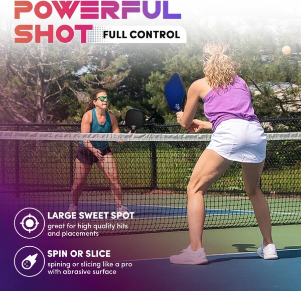 USAPA Approved Pickleball Paddle Set | Fiberglass Surface, with Balls, Grip Tapes & Carry Bag | Quiet, Lightweight Rackets for Men, Women & Beginners