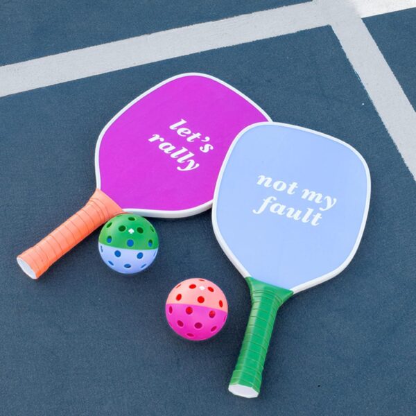 Kate Spade New York Let's Rally Blue and Pink Pickleball Set Including 2 Paddles, 2 Paddle Covers, and 2 Pickleball Balls Two Tone, Let's Rally