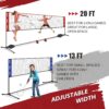 Badminton Sets for Backyards, Kids Volleyball Pickleball Combo Set with Net, Adjustable Width and Height (13.5ft/20ft Width x 7ft max Height) Portable Freestanding Rackets Set