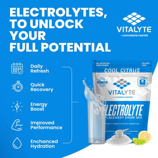 Vitalyte Electrolyte Powder (35 oz, 40 Servings Per Container)-Isotonic Drink Mix for Hydration, Energy & Recovery- Water Enhancer & Rehydration Supplement for Men, Women & Sports (Cool Citrus 2 Pack)