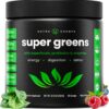 NutraChamps Super Greens Powder Premium Superfood | 20+ Organic Green Veggie Whole Foods | Wheat Grass, Spirulina, Chlorella | Antioxidant, Digestive Enzyme & Probiotic Blends (9.0 Oz, Berry)
