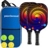 Pickleball Paddles Set of 2, Lightweight USAPA Approved Fiberglass Pickleball Set of 2 with Outdoor Pickleballs