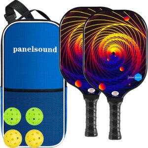 Pickleball Paddles Set of 2, Lightweight USAPA Approved Fiberglass Pickleball Set of 2 with Outdoor Pickleballs