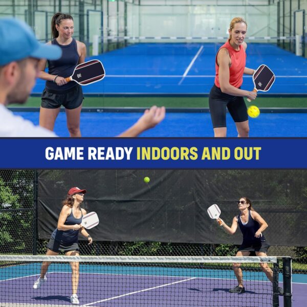 Lightweight Carbon Fiber Pickleball Paddles – USAPA-Approved Paddle Set with 4 x (Rackets, Balls, Grip Tapes) 1 Bag, Pickleball Rackets Gear for Beginners to Professionals