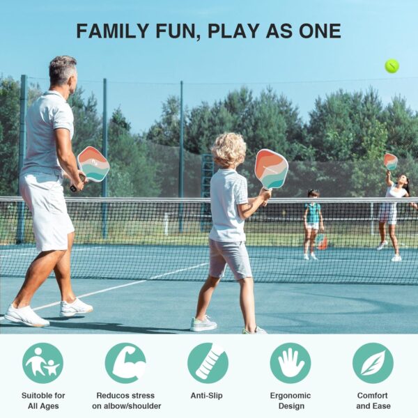 niupipo Pickleball Paddles Set of 2/4/1, USAPA Approved Graphite Carbon Fiber Pickleball Rackets, Polypropylene Honeycomb Core, Cushion 4.72In Grip, Bag/Cover, Pickle Ball Paddle Set for Men Women
