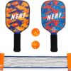 NERF Tabletop Pickleball Set - Mini Tabletop Pickleball Game - Retractable Net Up to 5 Feet - Fits Most Tables