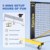 Pickleball Net Set, Pickleball Net on Wheels for Driveway Backyard, 22FT Regular Size, 4 Pickleball Paddles & 6 Balls, 12 Court Markers, 1 Carry Bag, Pickleball Set for Indoor Outdoor Play