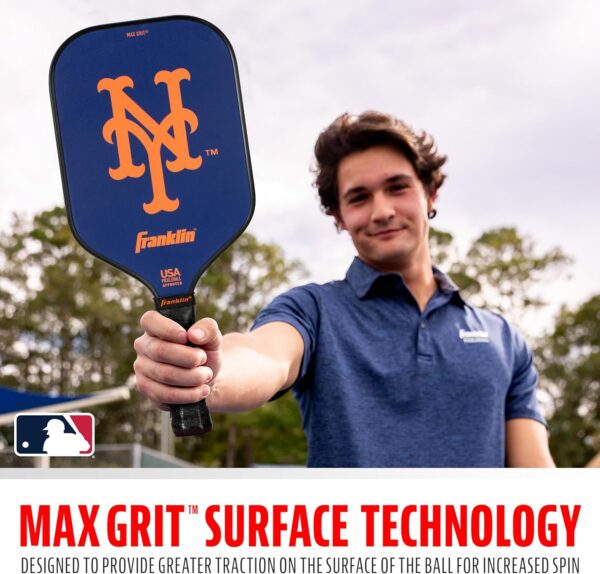 Franklin Sports MLB Team Pickleball Paddles - Official MLB Baseball Team Logo + Colors Pickleball Paddles - Signature Series 13MM Pickleball Paddle with MaxGrit - USA Pickleball (USAPA) Approved