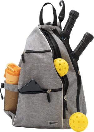 Premium Pickleball Bag for Women & Men with Pickleball | Pickleball Accessories Bag | Water Resistant Pickleball Backpack with Large Capacity, Multiple Pockets to hold Paddles, Balls, Bottle, Towels