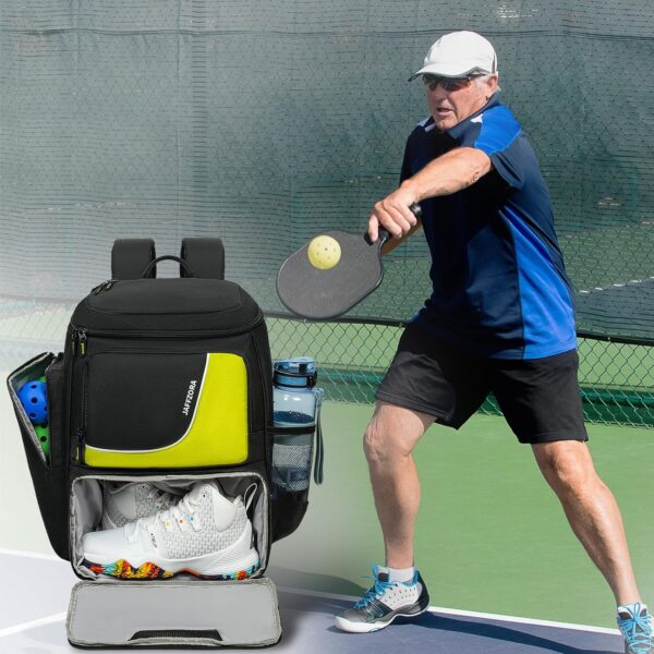 Pickleball Bag for Men and Women, Pickleball Backpack Fits 4 Paddles, Pickleball Equipment Bag with Shoe Compartment